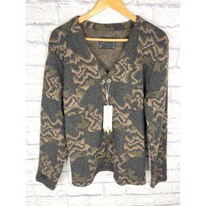 SMARTWOOL x JIBBERISH Men's Charcoal Heather Camo Hudson Sweater Cardigan NWT M